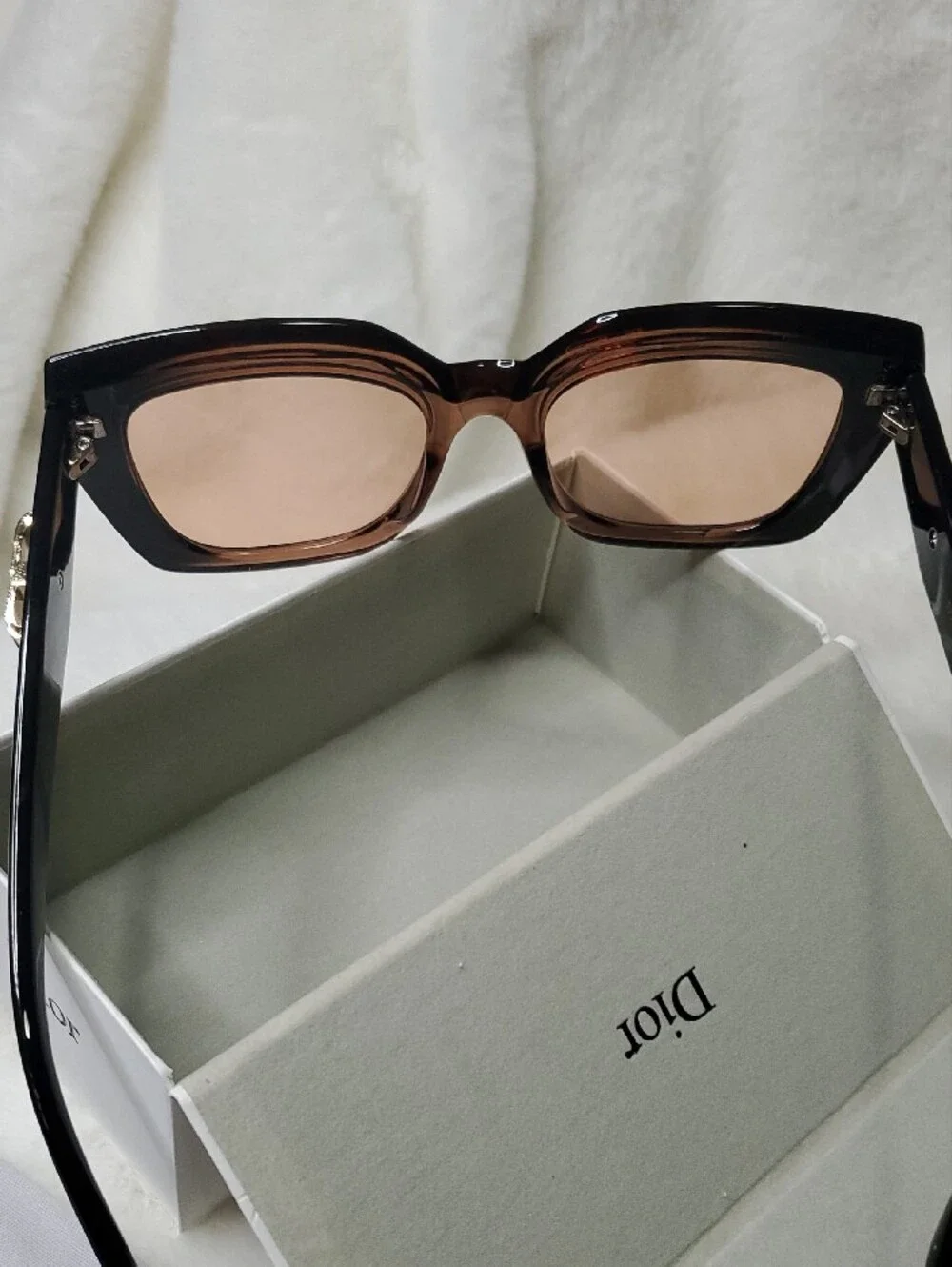 Dior Black Frame Sunglasses with Brown Gradient Lenses
